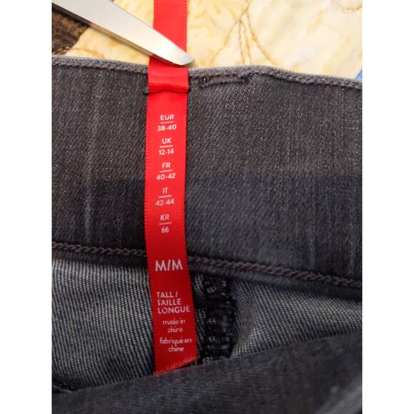 SPANX Women's M/M Tall Gray Pull-On Jeggings Raw Hem Stretch Skinny - Picture 4 of 9